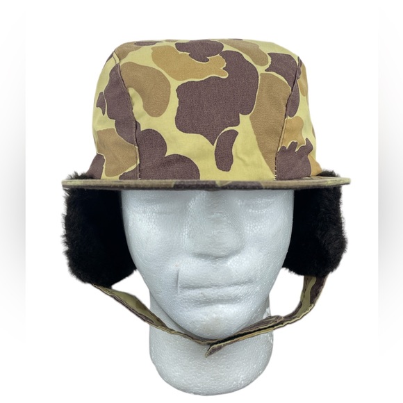Accessories Vintage Duck Camo Gore Tex Trapper Hat Thinsulate Hunting